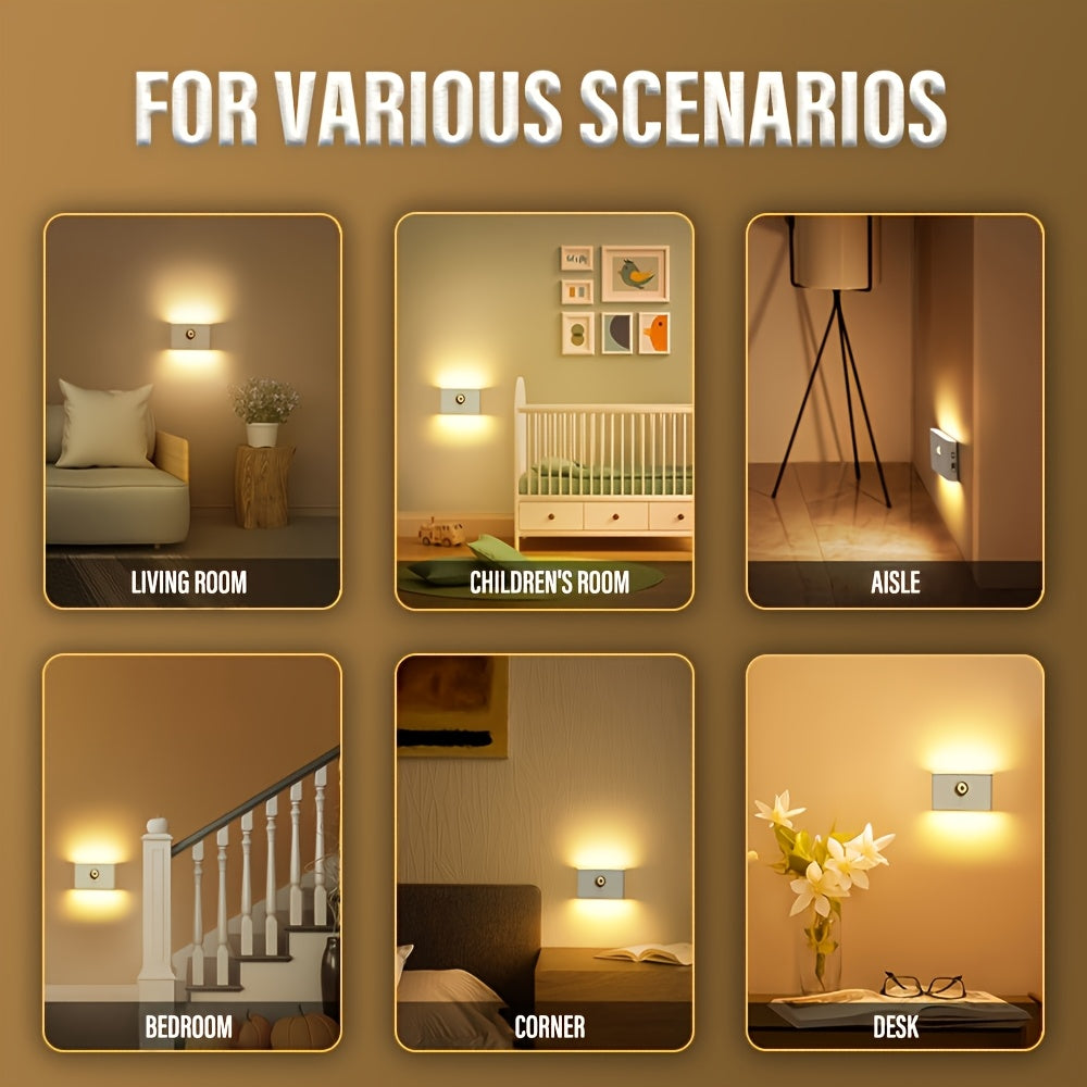 Goldene LED-Wandleuchte mit Bewegungsmelder 