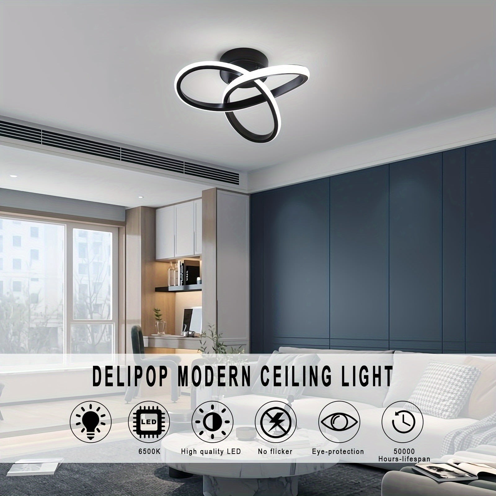 Moderne LED-Deckenleuchte – Blumendesign 