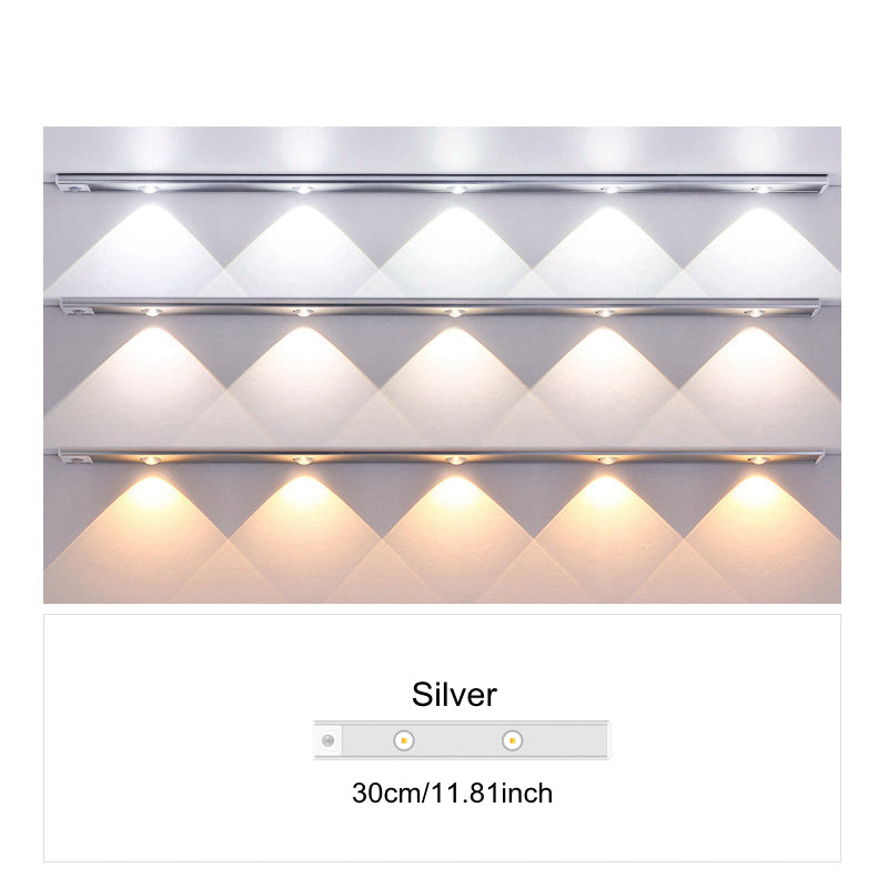 Ultradünnes LED-Bewegungsmelderlicht mit stufenloser Dimmung, 3 Farbmodi, USB-Aufladung 