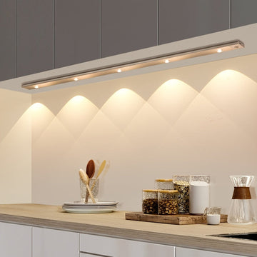 Ultradünnes LED-Bewegungsmelderlicht mit stufenloser Dimmung, 3 Farbmodi, USB-Aufladung 