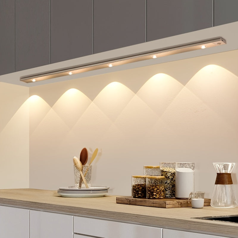 Ultradünnes LED-Bewegungsmelderlicht mit stufenloser Dimmung, 3 Farbmodi, USB-Aufladung 