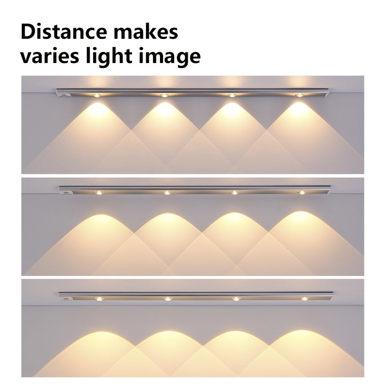 Ultradünnes LED-Bewegungsmelderlicht mit stufenloser Dimmung, 3 Farbmodi, USB-Aufladung 